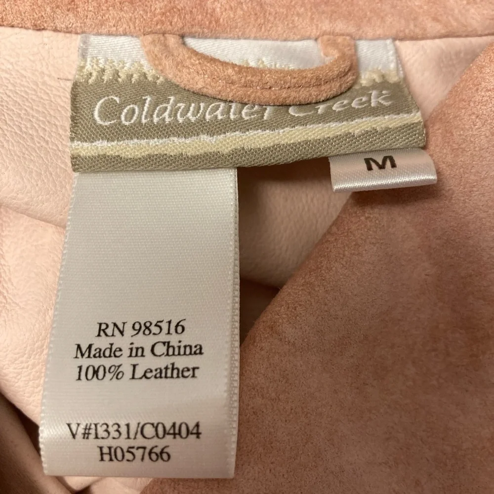 Laser Cut CWC Leather Jacket Pink Size Medium